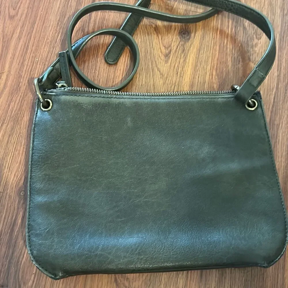 Anthropologie leather green Crossbody bag.